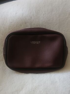 Versace Parfums Men's Toiletry Bag in Deep Burgundy